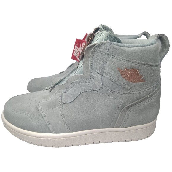 Nike Jordan 1 Retro High Zip Women's Size 7 Shoes Mica Green Suede - Picture 4 of 12